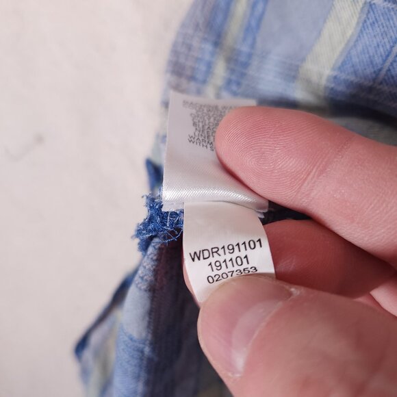 J Jill Sleeveless Midi Dress Womens Small Plaid Buttons Pockets Blue Yellow - Picture 13 of 14